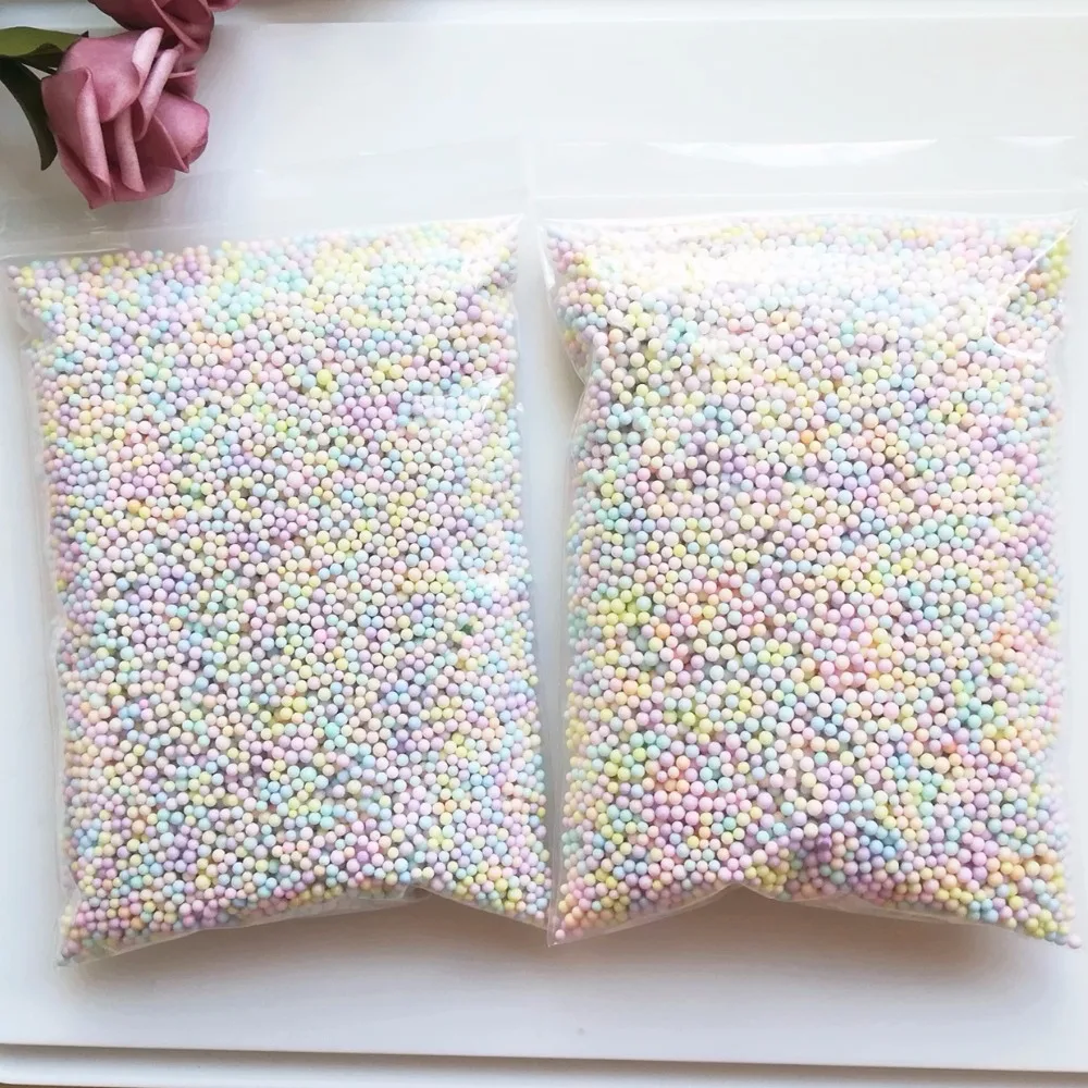 

14g Marcaron Pastel Rainbow Assorted Color Polystyrene Styrofoam Filler Foam Mini Beads Balls DIY Decoration Colors not bleeding