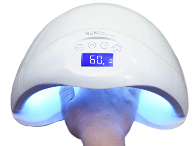 SUN5 Plus 48W Dual UV LED Nail Lamp Nail Dryer Gel Polish Curing Light with Bottom 30s/60s Timer LCD display
