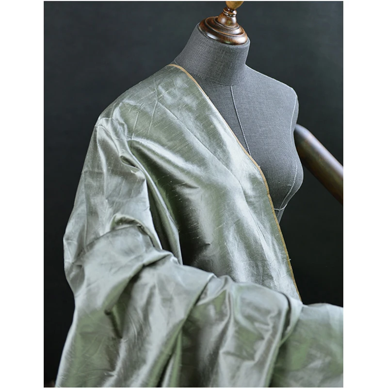 19 Autumn New High-end custom Yarn Dyed 100%Silk Dupion Fabric For Women Dress 140cm wide 19Momme Fashion cloth DIY Sewing | Дом и сад