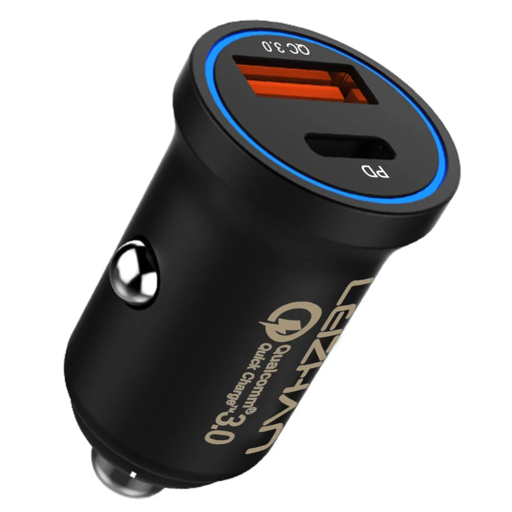LEIZHAN Быстрая зарядка PD 4 0 QC3.0 автомобильное USB зарядное устройство C быстрое для