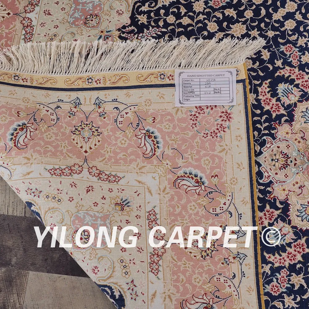 

Yilong 4'x6' Hand Knotted Persian Rugs Traditional Oriental Turkish Silk Carpet (WZ67A4x6)