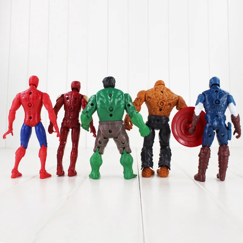Горячая продажа волнистых волос 16 см Мстители цифры super hero игрушка кукла Халк Капитан Америка Человек паук