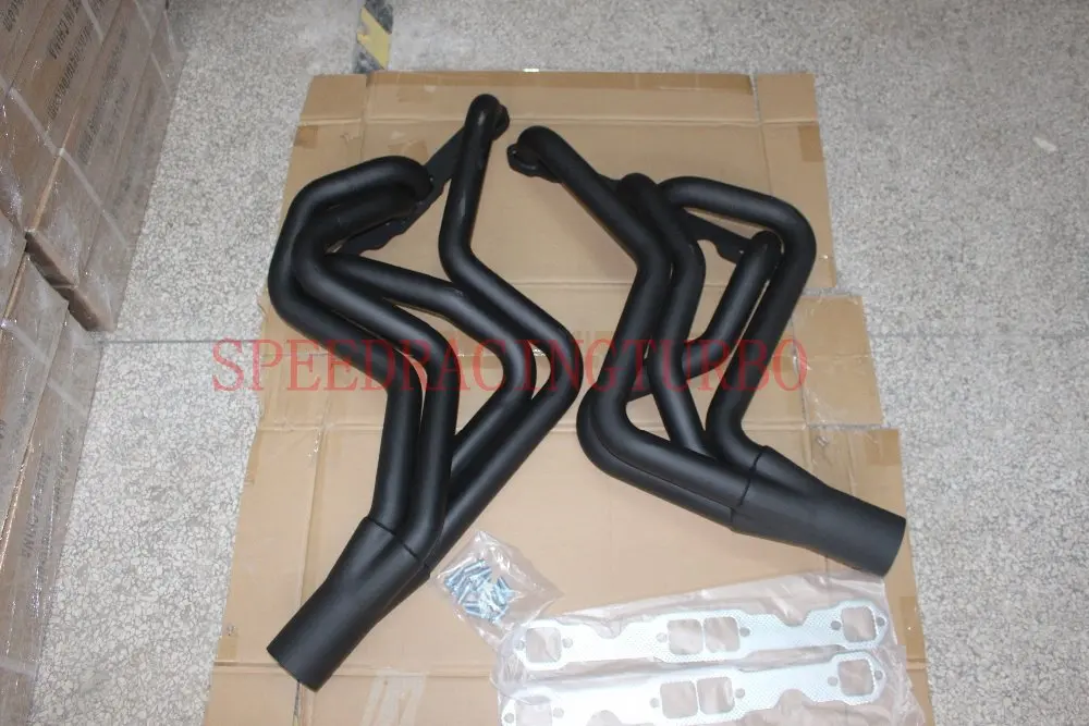 Черный железный выхлопной коллектор для FIT CHEVROLET OLDSMOBILE PONTIAC BUICK 70-87 5.0L 5.7L 6.6L Chevy маленький блок Gen I