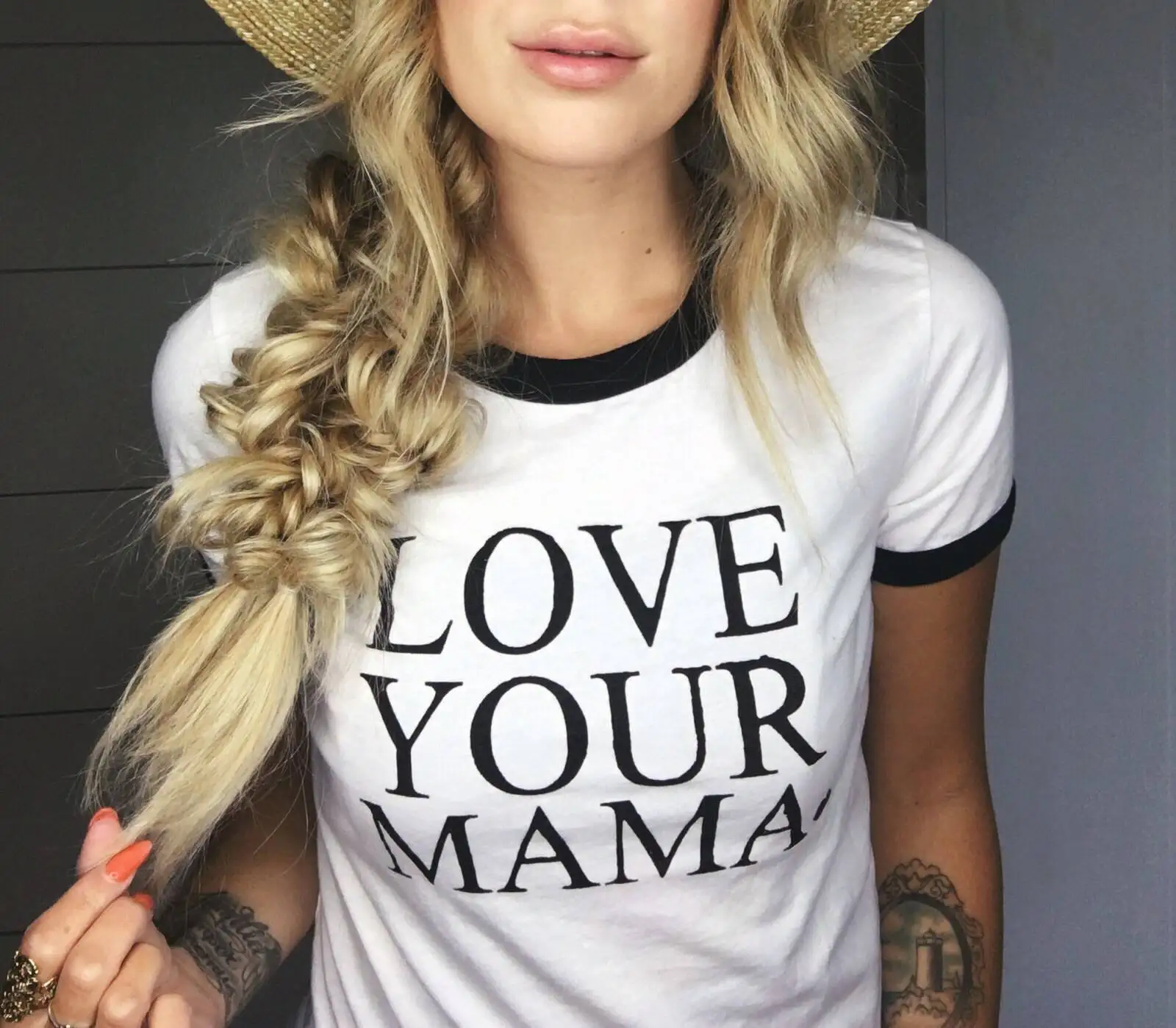 Лидер продаж Love Your Mama футболки плюс размеры Лето модал мягкие Harajuku Графический