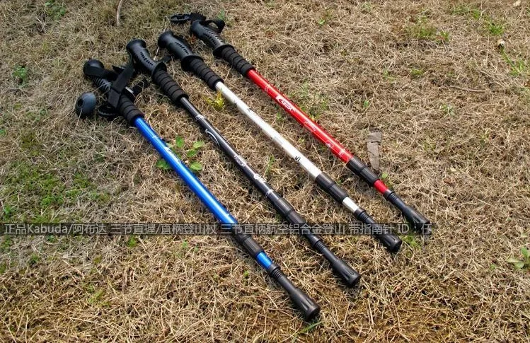 ALUMINUM ALLOY Adjustable Alpenstock telescopic Walking Stick straightshank 135cm Hiking Cane trekking poles 4color 350g |