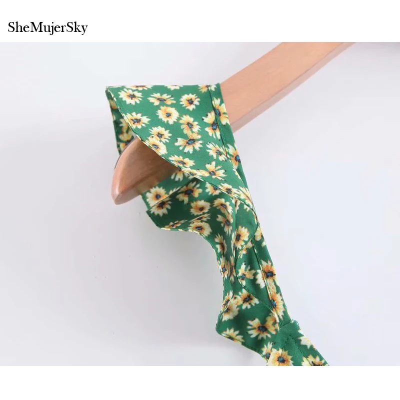 Женский богемный комбинезон SheMujerSky длинный с широкими штанинами оборками v