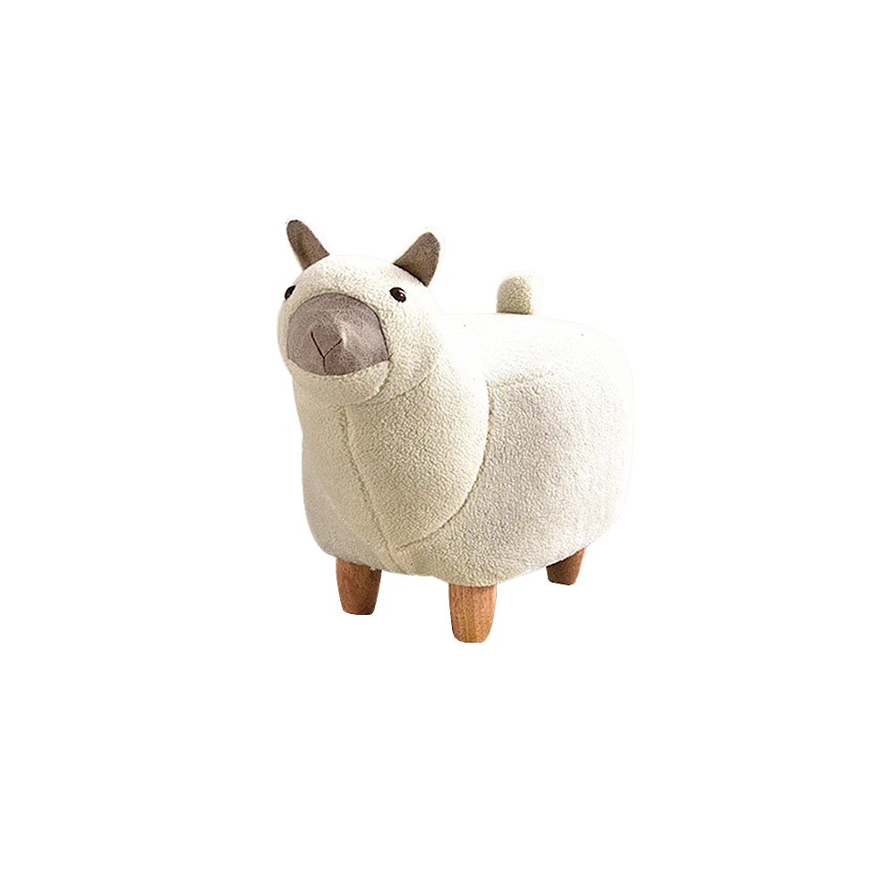 Alpaca A NO Storage Табуретка для животных панда мультфильм обувная скамейка креативная мебель диван удобная съемная Чистка фланель 4 деревянные ножки 2 стиля - Цвет: Alpaca A NO Storage