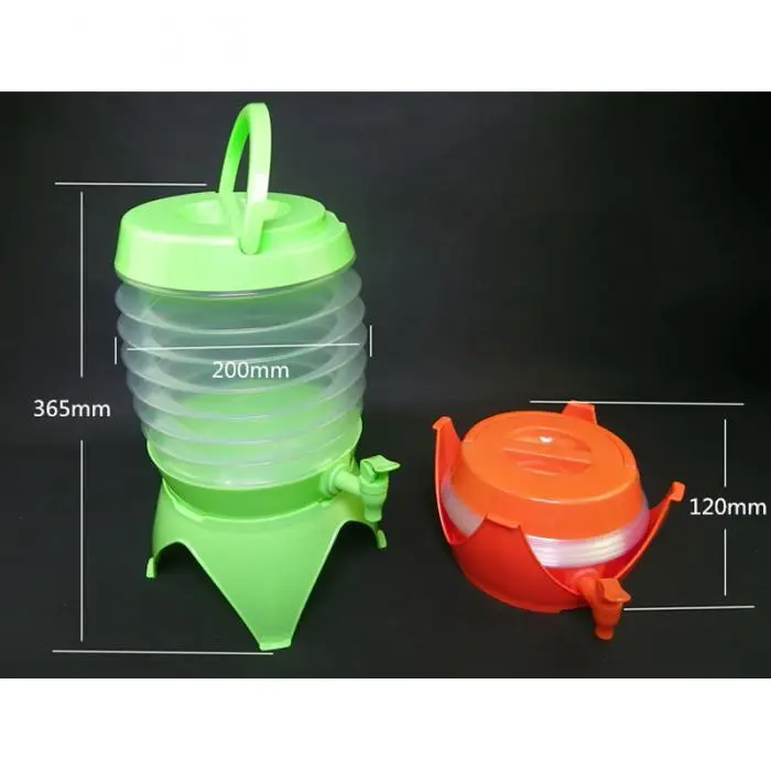 1 Pcs Water Container Dispenser 5.5L Collapsible Folding Portable for Outdoor Camping Travel&T8