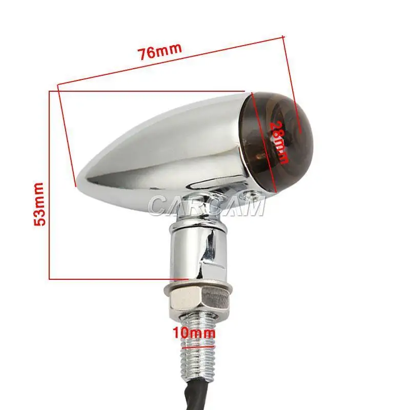 

Chrome Bullet Turn Signals For Suzuki Honda Yamaha Kawasaki Chopper Cruiser