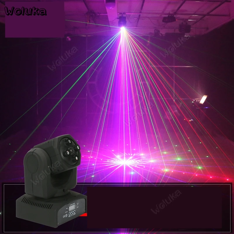 4 отверстия RGB движущийся луч Лазерный свет сцсветильник вращающийся