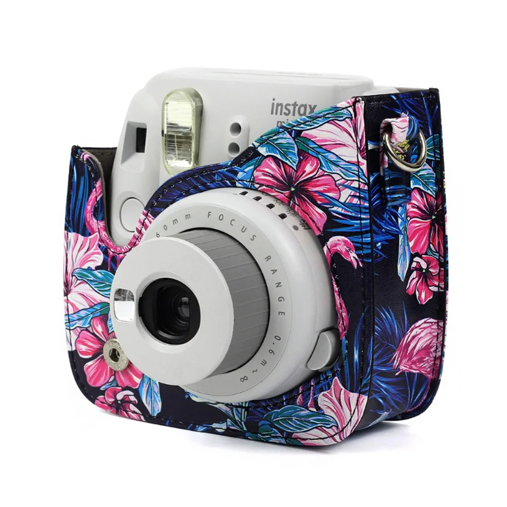 Чехол с фламинго PU сумка для камеры с защитный ремень чехол для Fujifilm Instax Mini 9 чехол Mini 8 8+ сумка для фотокамеры