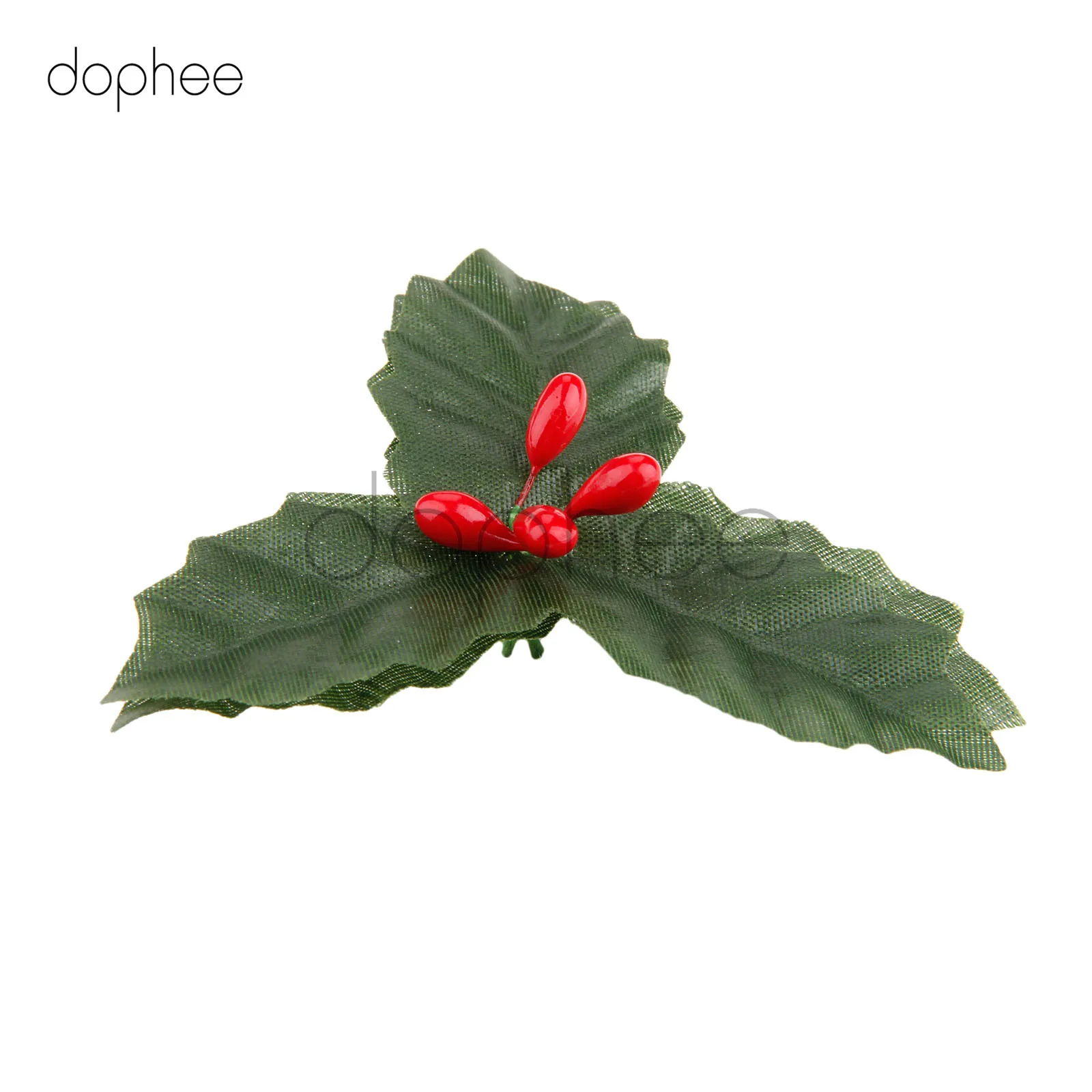 Dopee 10 шт., искусственные листья, ягоды Холли, для свадебной вечеринки, украшения дома, сделай сам, Рождественский Искусственный лист, цветок, шелковые листья