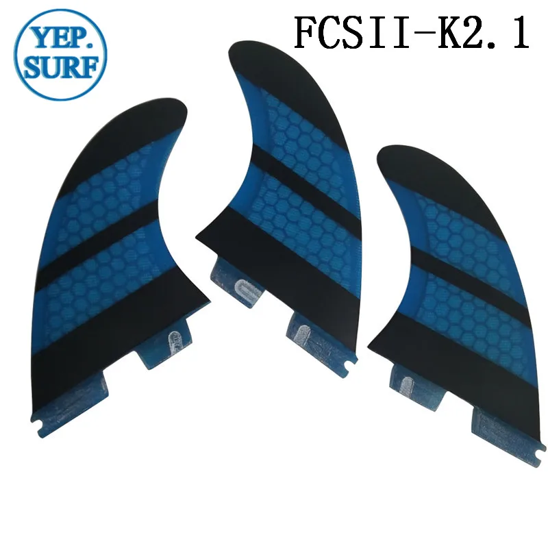 FCS2 K2.1 плавники доски для серфинга FCSII k2.1 Стекловолоконные соты синий цвет набор