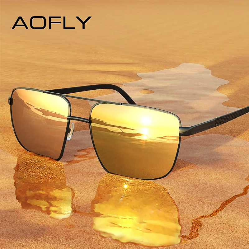 

AOFLY 2023, новый дизайн, мужские очки, поляризационные, солнцезащитные очки для мужчин, для вождения, квадратные очки, металлическая оправа, муж...