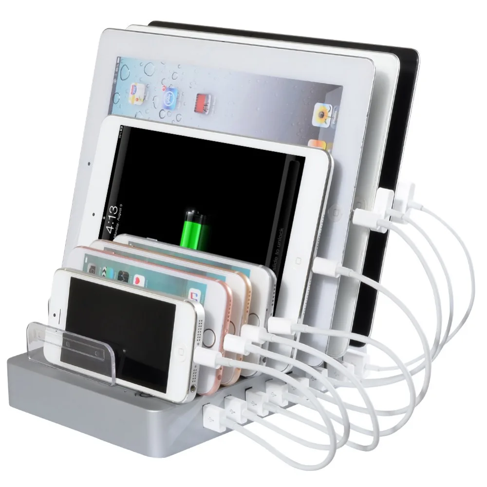 8 портов USB 2.4A зарядная станция EU US UK 96W Зарядка для телефона планшета подставка