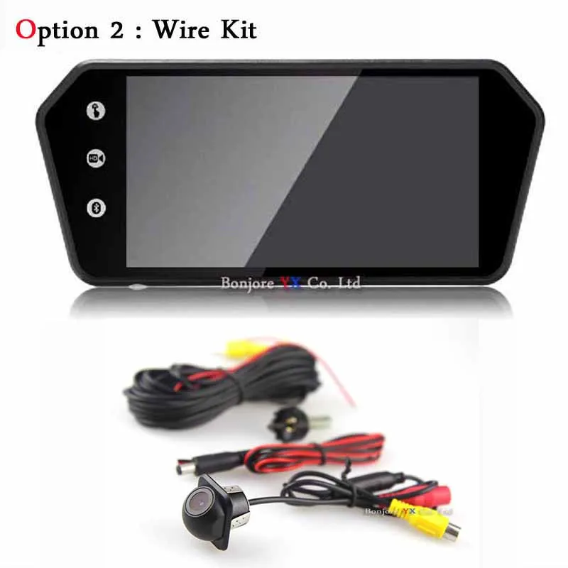 Koorinwoo HD CCD автомобильный монитор сенсорный экран 1024x600 зеркало USB Bluetooth MP5 плеер проводник Авто запись с камеры заднего обзора парковка - Цвет: Option 2