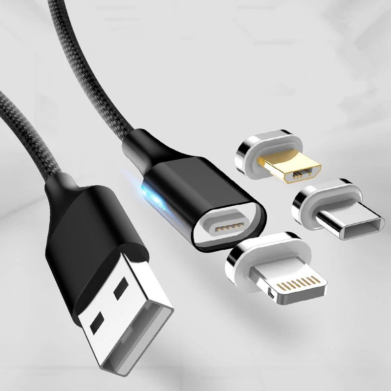 Магнитный кабель KingFriend Micro usb type C для iPhone Lighting Cable 1M 2M 3A провод для быстрого заряда Магнитный кабель type C для Xiaomi