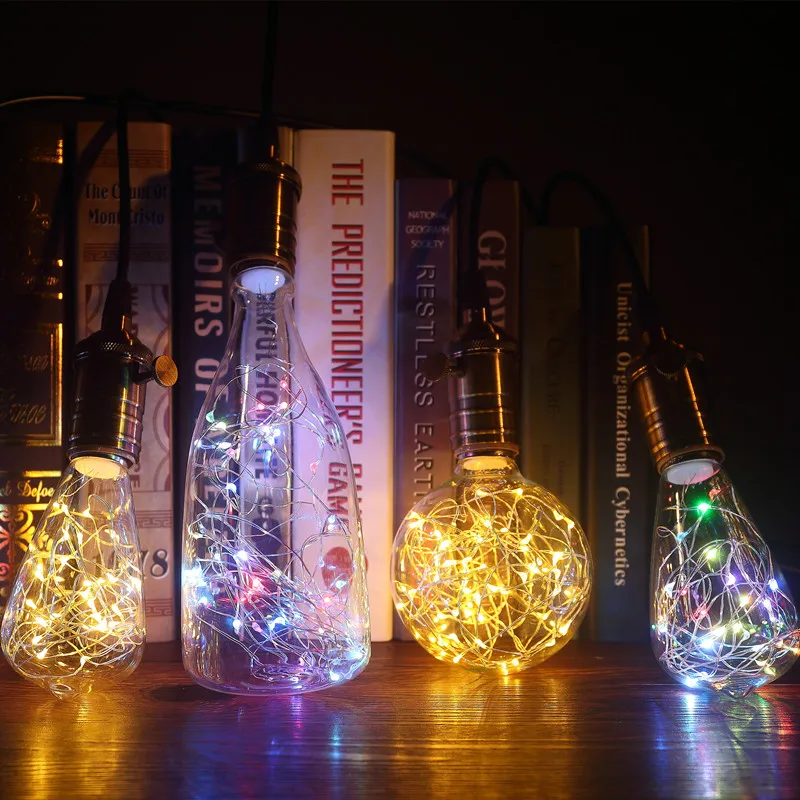 Led ночные огни строковый свет rgb Медь лампа с гирляндой Светодиодов 110 v 220