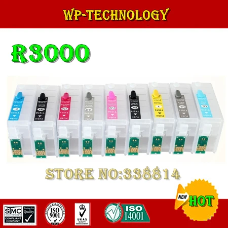 Подходит для Epson R3000 9 цветов многоразовые картриджи подходят серии T1571-T1579. С
