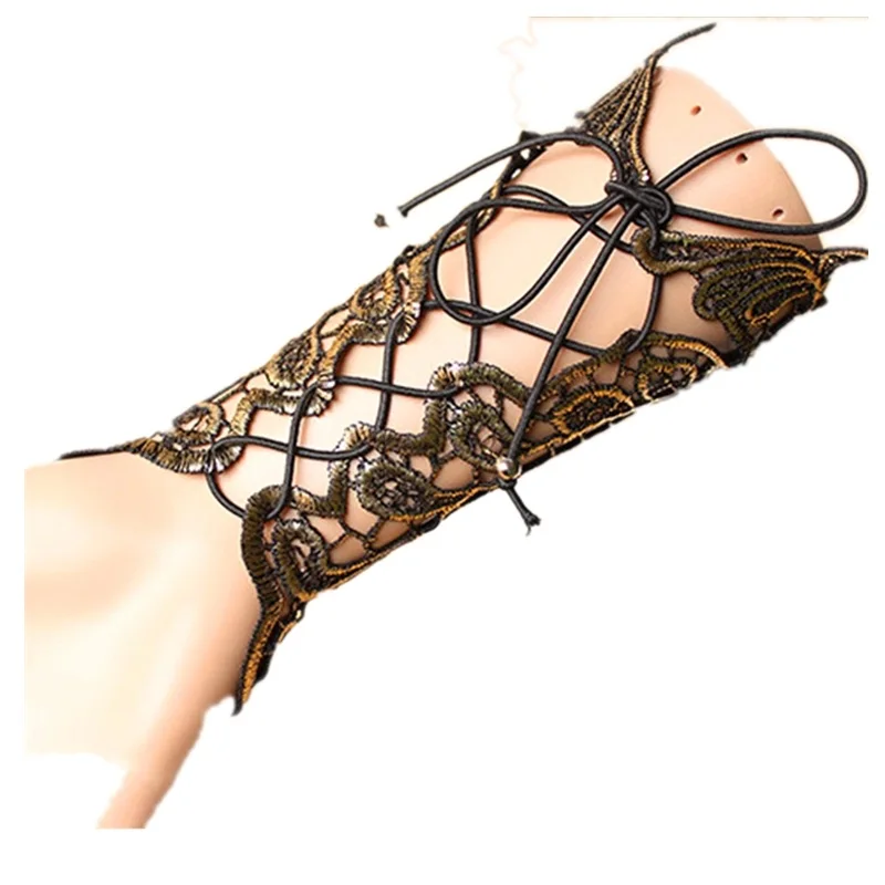 

2pcs/lot Women Vintage lace Queen palace ball royal court party long gloves Lace dancer Gloves Fingerless club cosplay Party