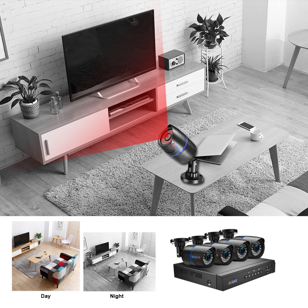 Камера видеонаблюдения BESDER 8 каналов 1080P 2 МП с выходом HDMI|Система наблюдения| |