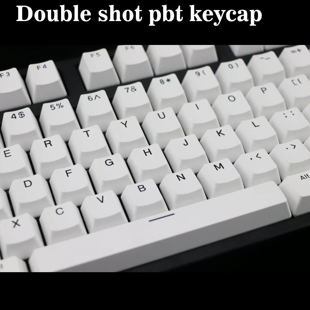 

Двойной колпачок из PBT, 108 клавиш, раскладка ANSI, профиль OEM, черный шрифт, колпачки для механической игровой клавиатуры, переключатели MX