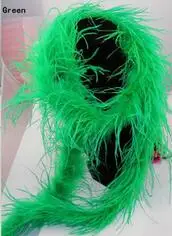 green Новое поступление! 2 м/лот костюмы боа из страусиных перьев/отделка для вечерние/костюм/шаль/Ремесло 26 цветов - Цвет: green