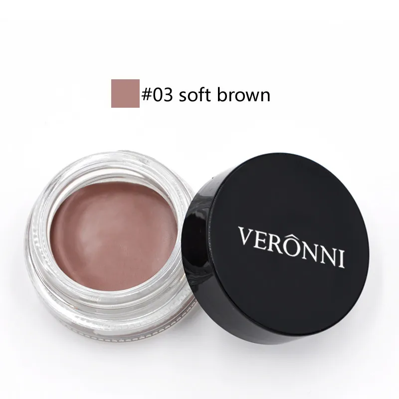 03 soft brown 8 цветов, матовый водонепроницаемый гель-крем для бровей, гель для бровей, без пятен, 21 г - Цвет: 03 soft brown