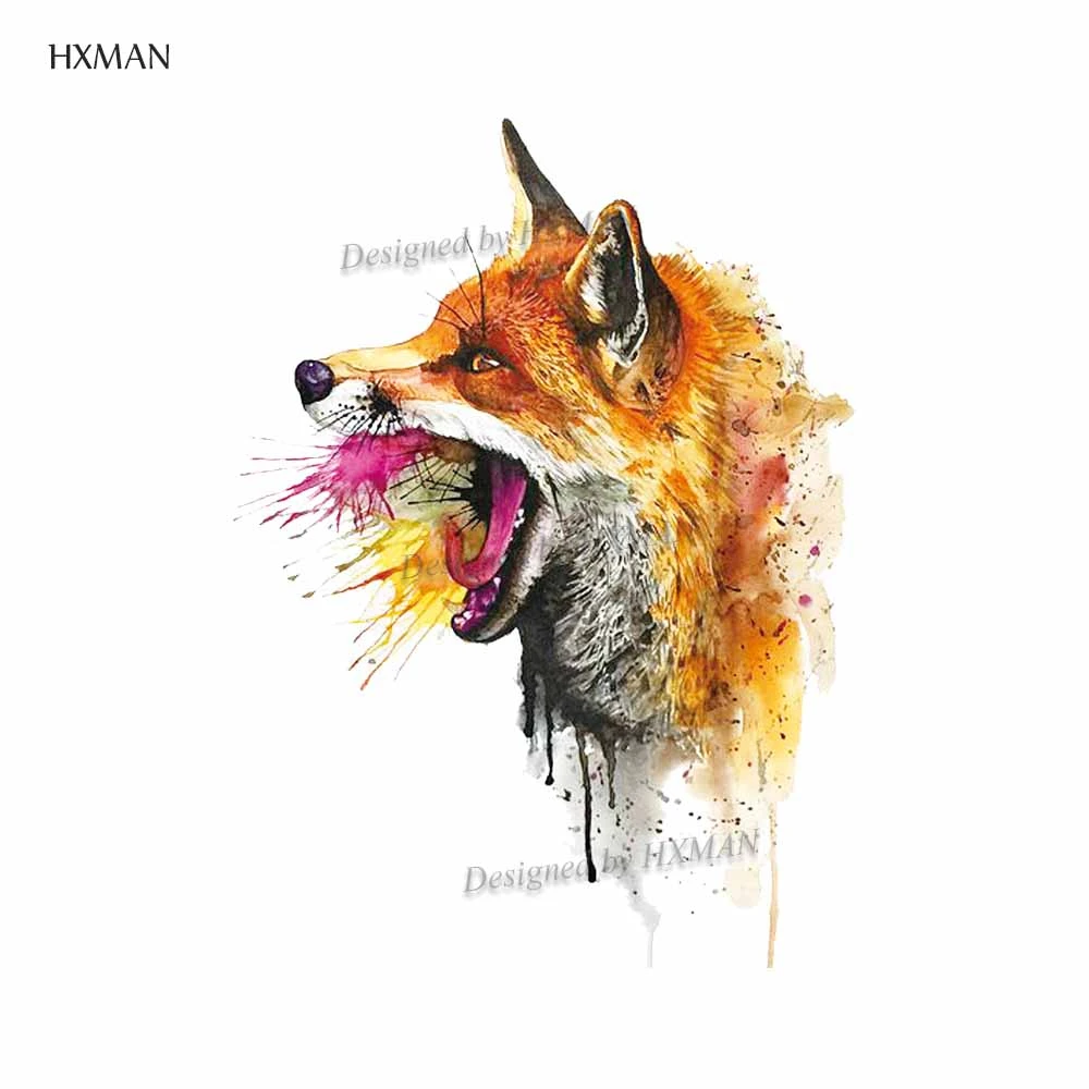 Временная фальшивые татуировки HXMAN Fox стикер для боди арта водонепроницаемая