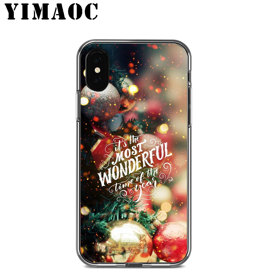 Merry Christmas Happy New Year Soft Silicone Case for Apple Iphone 11 Pro Xr Xs Max X 10 8 Plus 7 6S 6 SE 5S 5 7Plus 8Plus |