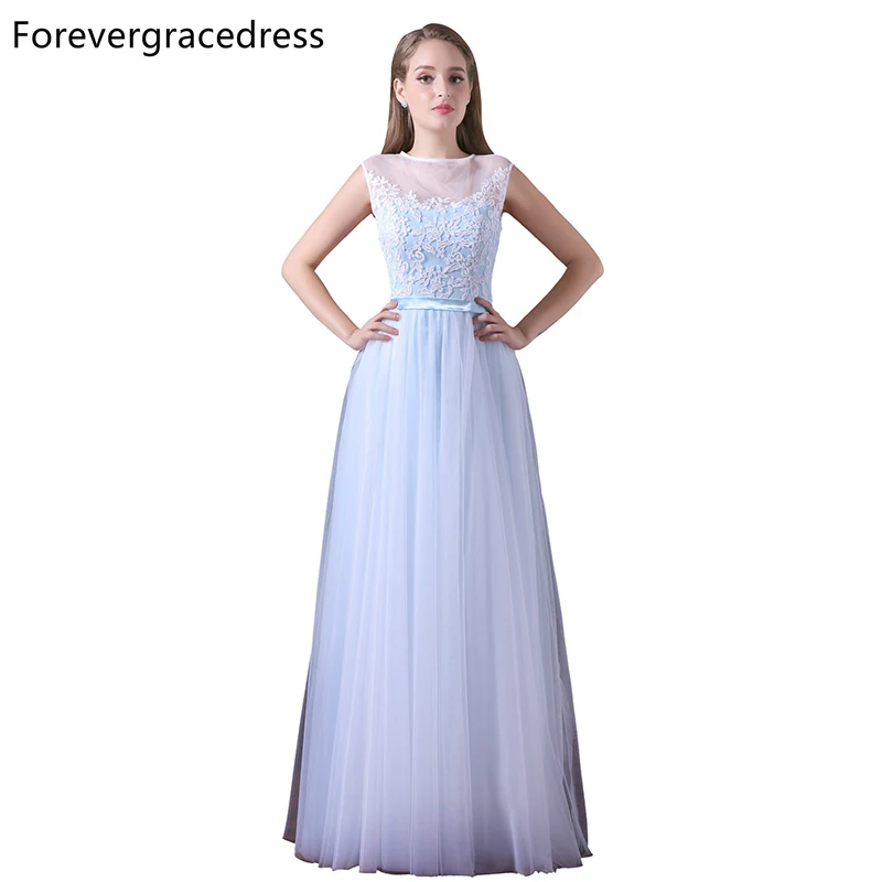 Forevergracedress дешевые Иллюзия шеи платье подружки невесты Новое поступление Кружева