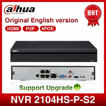 Dahua POE NVR NVR2104HS P S2 4CH сетевой видеорегистратор Full HD 1080P с