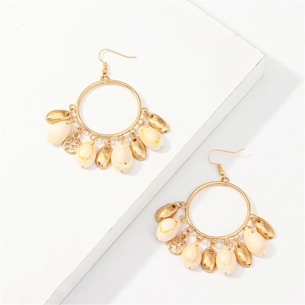 Женские винтажные серьги-подвески MLING из сплава золотого и большого круга в