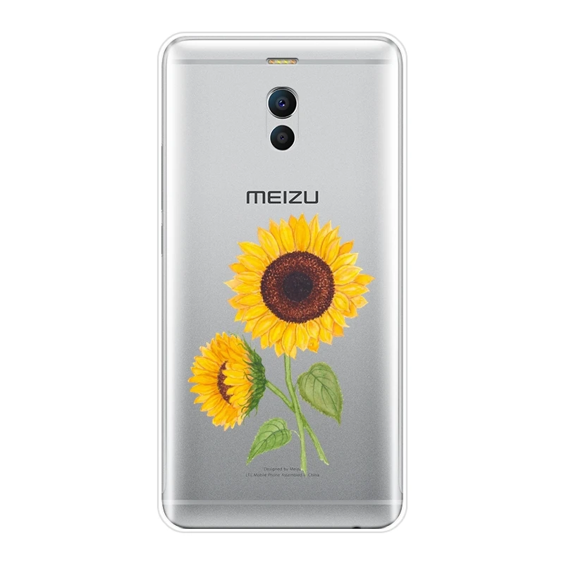 Задняя крышка для Meizu M2 M3 M5 M6 Note мягкий силиконовый желтый чехол с подсолнухом