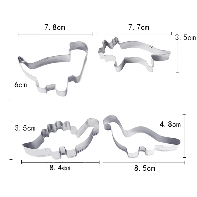 FEBWIND с рисунками животных динозавр для нарезки печенья в виде Fondant (сахарная) Мини