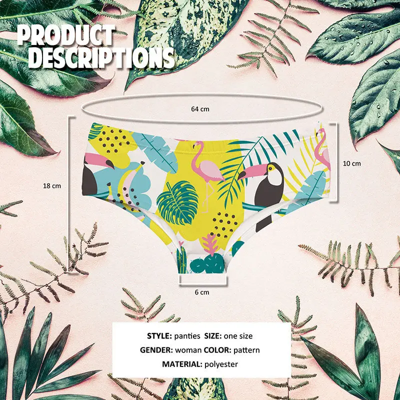Женское нижнее белье с 3D принтом фламинго забавные дизайнерские сексуальные