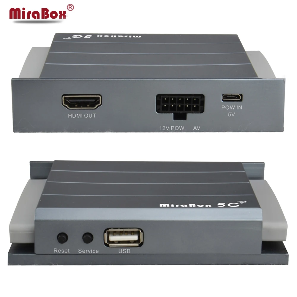 Беспроводной передачи Caixa Mirrorlink Mirabox 5 г Карро Wi-Fi Youtube RCA Apoio Espelhamento Para iOS10 Telefone и