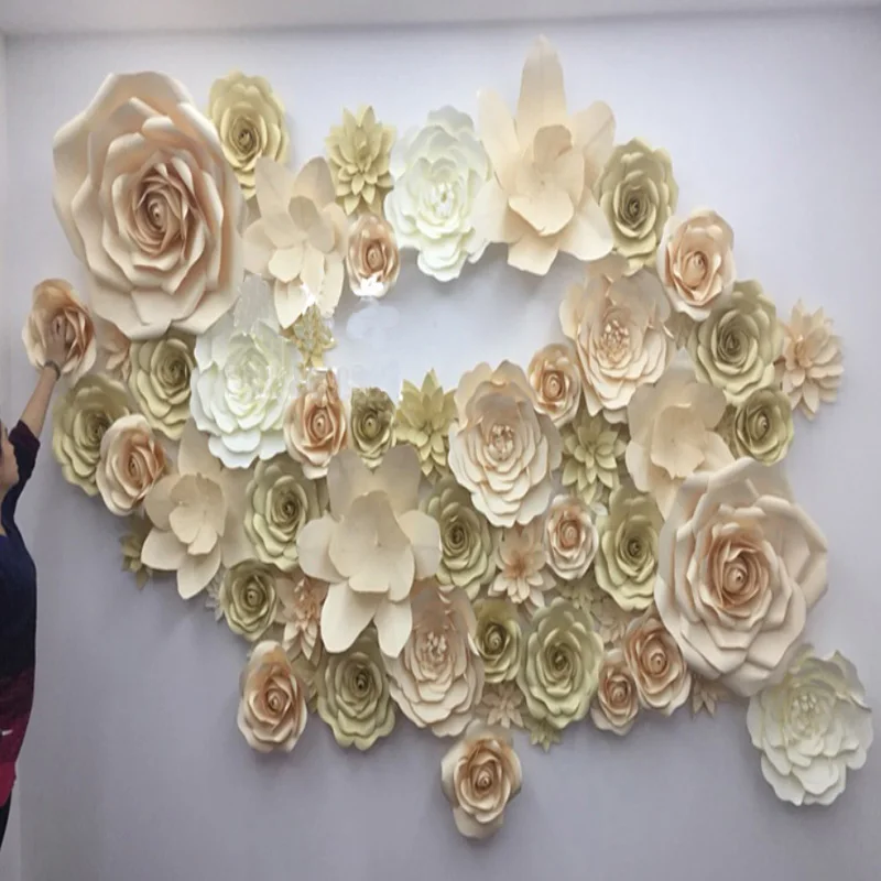 Имитация картона гигантские бумажные розы цветы витрина свадебные фоны реквизит
