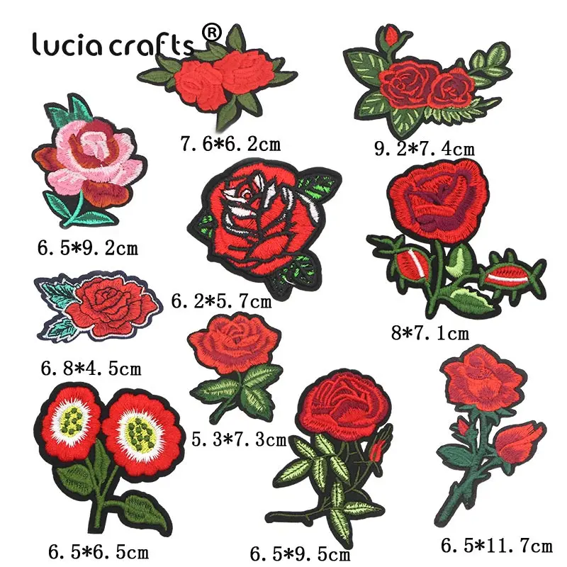 Lucia crafts 10 шт 5,3-11,7 см розовые вышитые железные нашивки для одежды DIY полосатая одежда Лоскутная наклейка L0413
