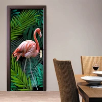 3d photo wallpaper hand painted tropical rainforest flamingo background living room study bedroom door sticker pvc mural fresco