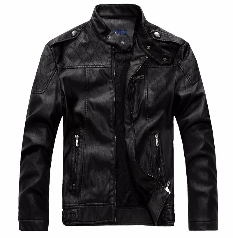 Куртка мужская Кожаная Мотоциклетная верхняя одежда деловой Повседневный