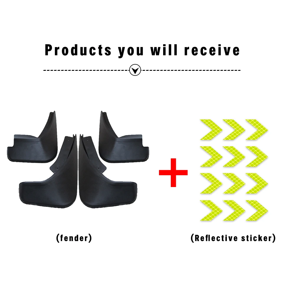 Брызговики FlapsCar Передние Задние защита от брызг для крыла Брызговики безопасные Светоотражающие Предупреждение ющие Брызговики для Ford Fiesta Sedan 2009 2010-2012
