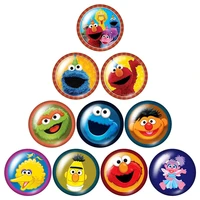sesame street elmo cookie monster 10pcs mixed 12mm16mm18mm25mm round photo glass cabochon demo flat back making findings