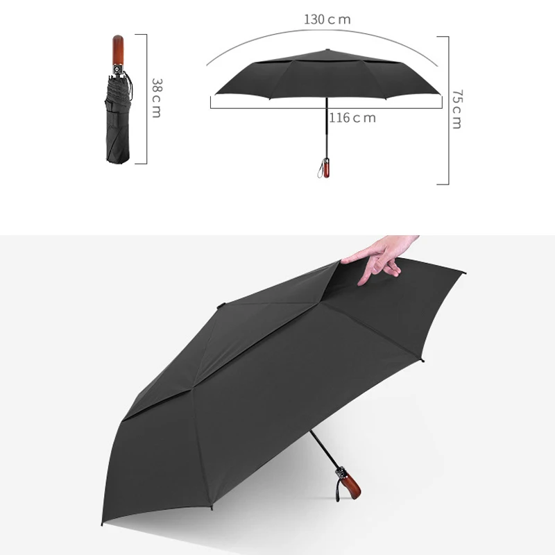 Новинка 2017 стильный двухслойный большой автоматический зонт мужской креативный