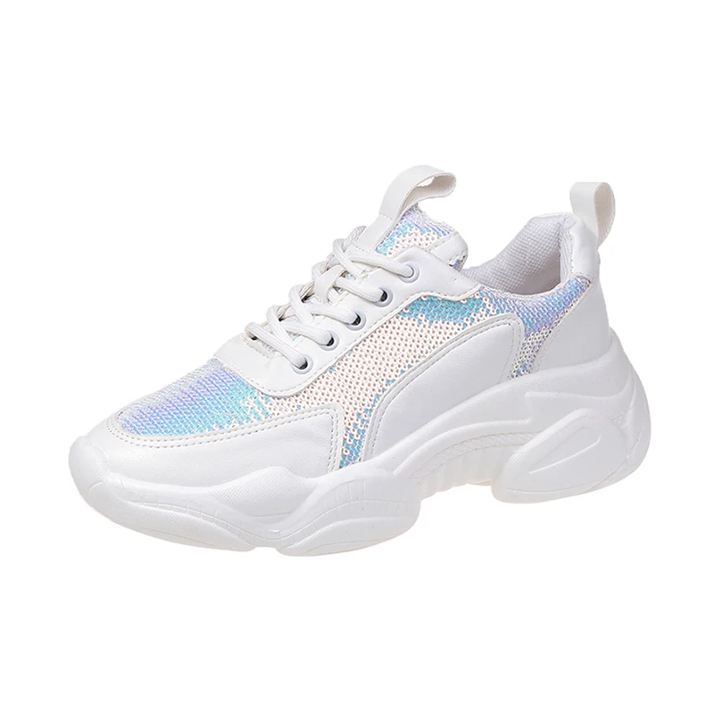 Женские кроссовки на вулканизированной подошве черные с блестками дышащие