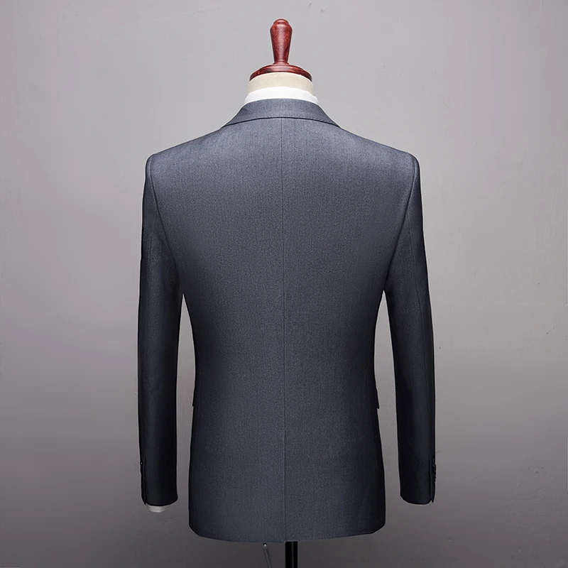 2019 Fashion New High quality Mens Dark Grey suits Formal 3 Pieces Wedding Groom Tuxedos Prom Slim Fit Peak lapel Suits | Мужская одежда