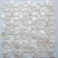 rhombus pattern 100 chinese freshwater shell mother of pearl mosaic tile for interior house decoration wall tile
