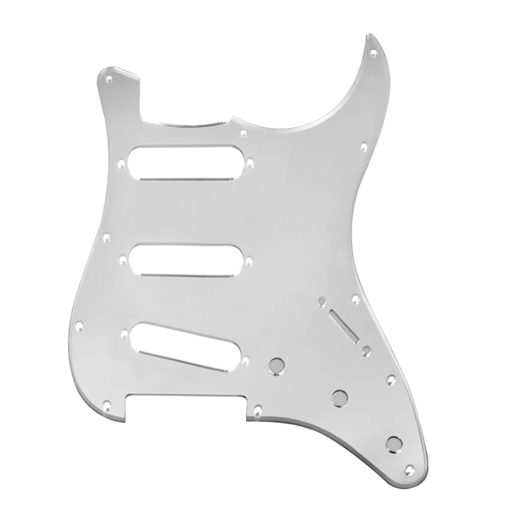 FLEOR серебряное зеркало гитарная накладка SSS 11 Отверстие 2T1V ручки для ST Аксессуары