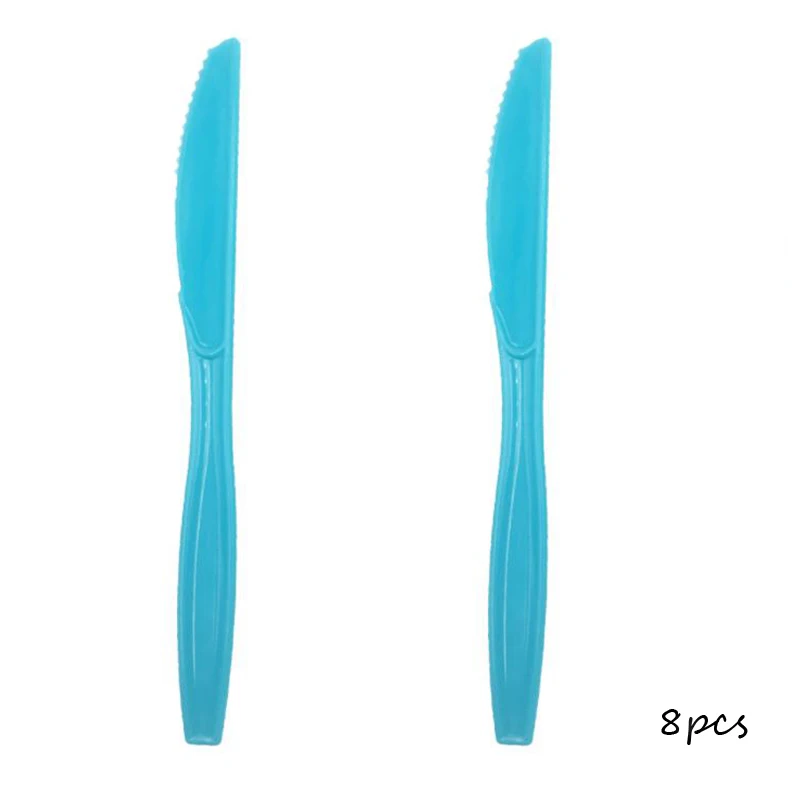 8pcs knife Omilut Baby Shower Boy Shark принадлежности для дня рождения Детские акулы одноразовые тарелки/чашки/бумажные скатерти Принадлежности Декор - Цвет: 8pcs knife