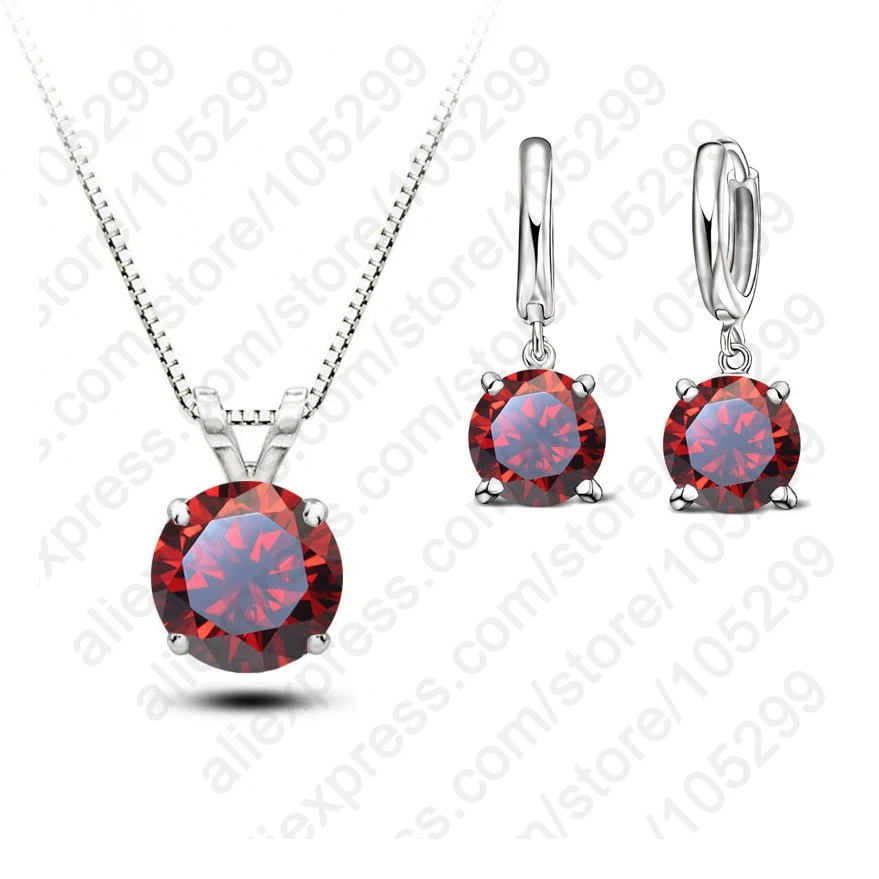 

Wholesale Price Simple Round Cubic Zirconia 925 Sterling Silver Jewelry Set For Women Wedding Daily Decorations